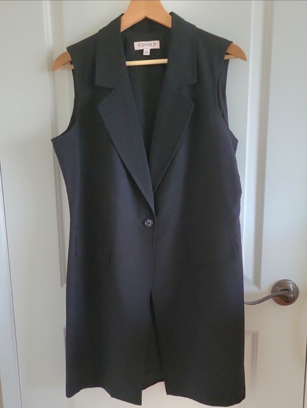 NWT Nanette Lepore Bystretch Long Black Vest Size Medium